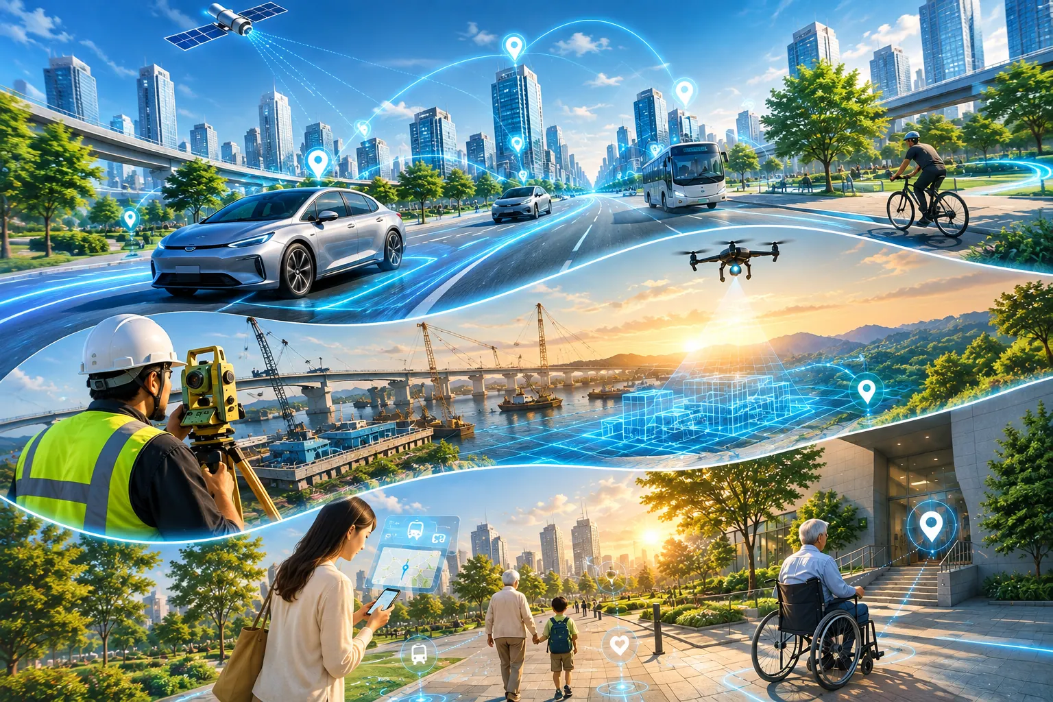 GNSS utilization scenes across smart city, surveying, mobility and accessibility